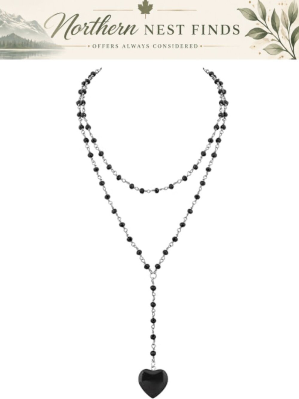Goth Emo Grunge Layered Heart Choker Necklace Stainless Steel